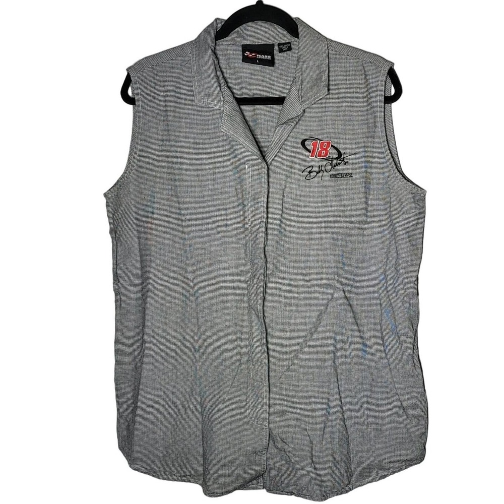 Chase Authentics Womens Nascar Bobby Labonte Button Sleeveless Shirt Large‎